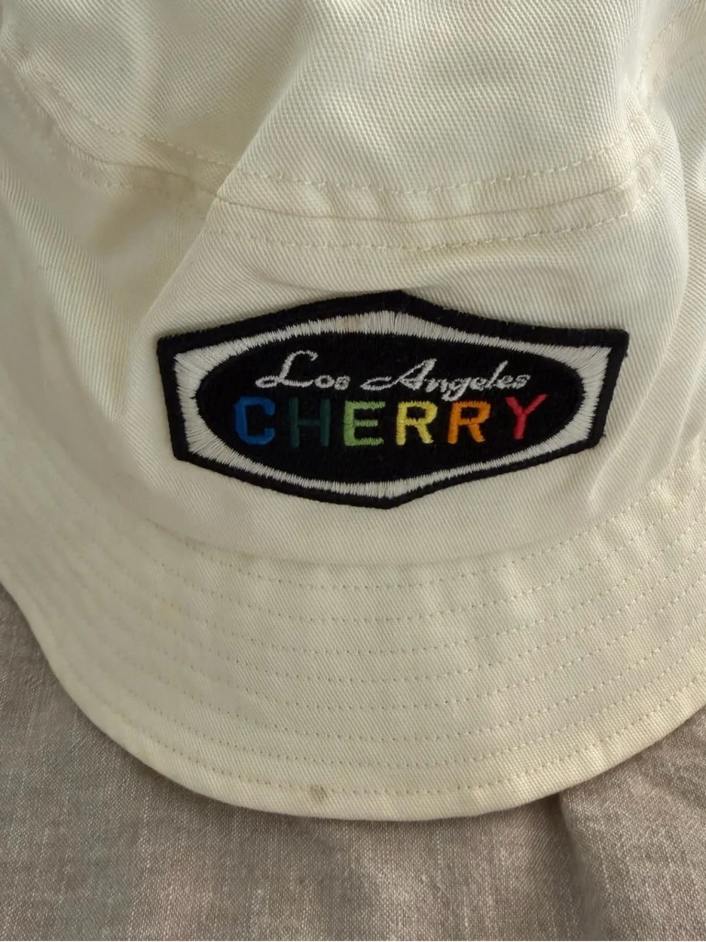 Cherry LA Painter Bucket Hat in Cream / Ivory - Picture 3 of 5